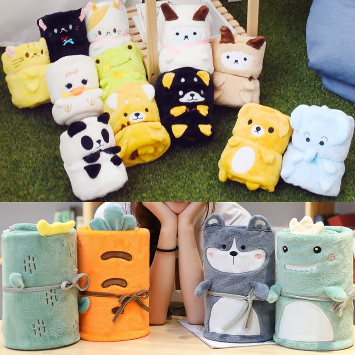 캐릭터담요 극세사 무릎 애니멀담요 opp포장