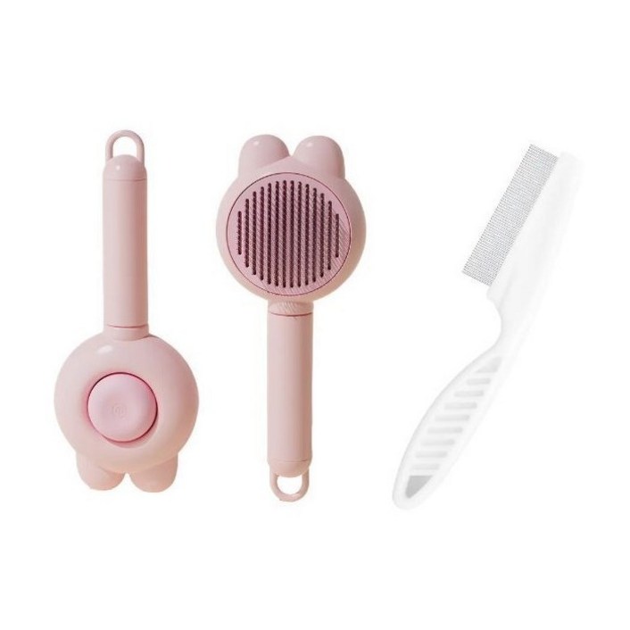 자극없는 고양이 강아지 원터치 브러쉬 눈꼽 빗 세트