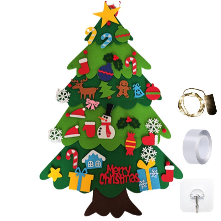 DIY 크리스마스 부직포 트리 펠트 벽트리 만들기 올인원 키트