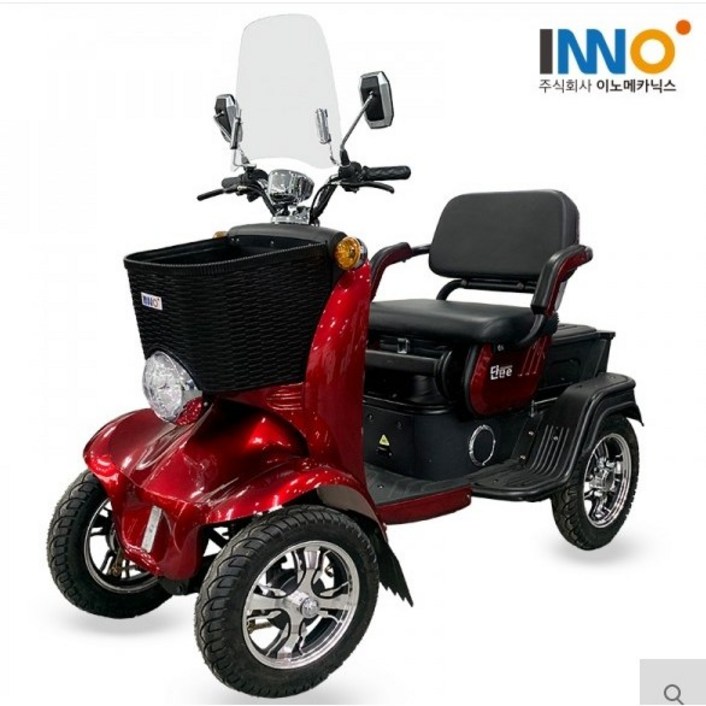 2인용 사륜 전동스쿠터 ,전동차, 단단e 레드, 화이트, 100개