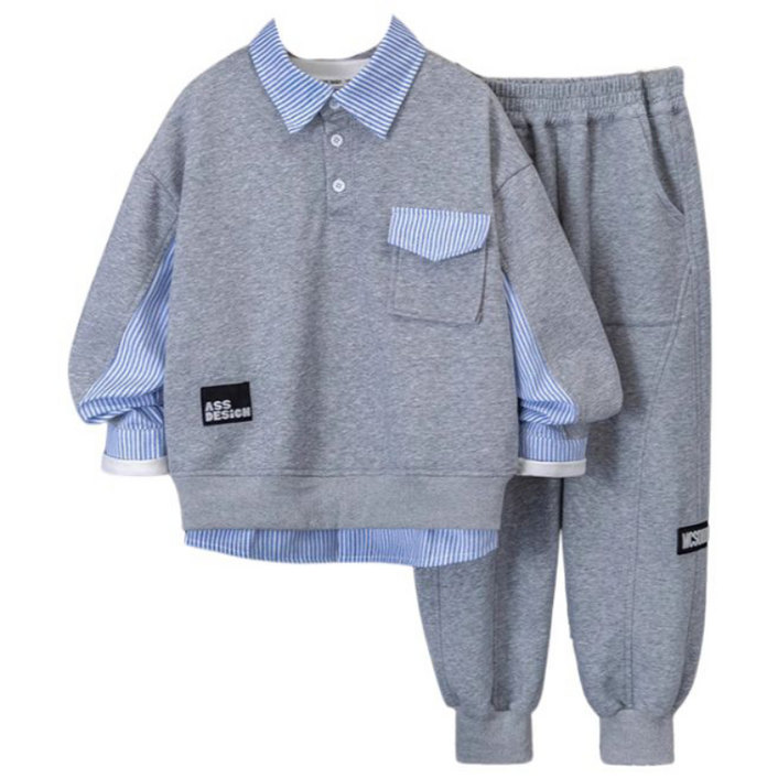 삐삐네옷가게 초등 남아용 다니엘 셔츠 레이어드 상하세트