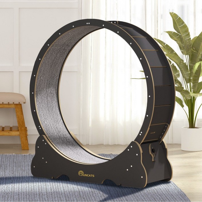 런캣 캣휠 롤러 실내사용 고양이 운동훈련 헬스 캣휠 원목색 다양한