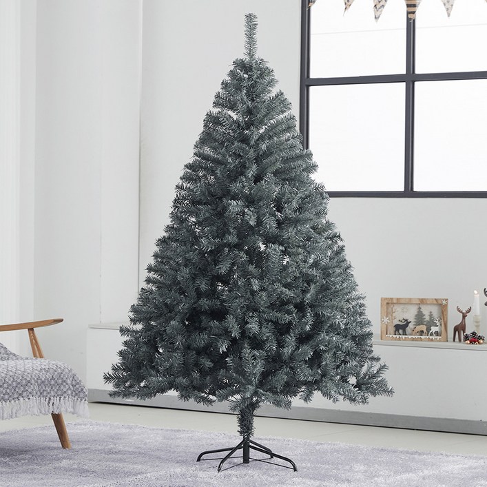 아웃팅 무장식 크리스마스트리 풍성빽빽트리, 그레이, 2.1m
