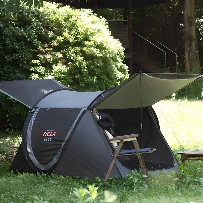 빈슨메시프 티클라 원터치 캐노피 텐트 오페라스위트  폴대2p, 그레이, 4인용