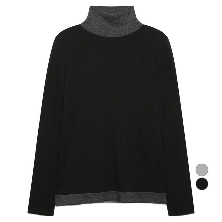 나이스클랍 여성용 배색 목폴라 티셔츠 A244PWT902