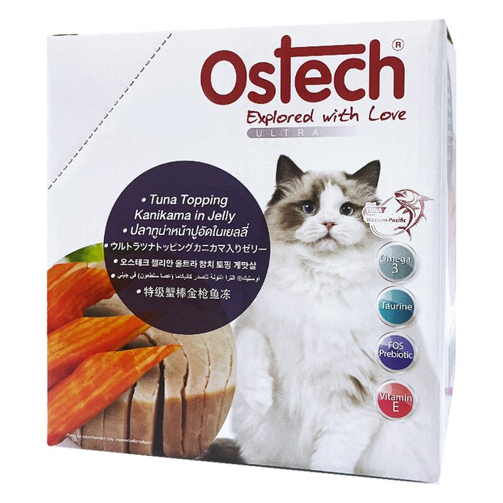 오스테크 캣 울트라 젤리 파우치 참치 토핑 게맛살 70g, 12개, 참치 + 게맛살 혼합맛