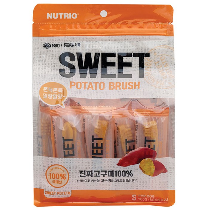 뉴트리오 스위트 포테이토 브러쉬 강아지 간식 20p, 고구마, 160g, 1개