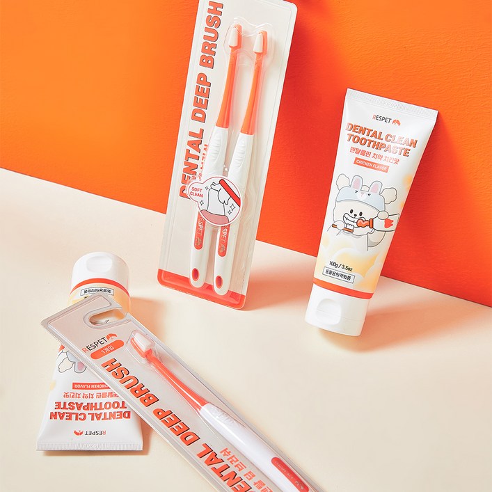 리스펫 반려동물 덴탈클린 치약 + 덴탈 딥 브러쉬 2p 세트