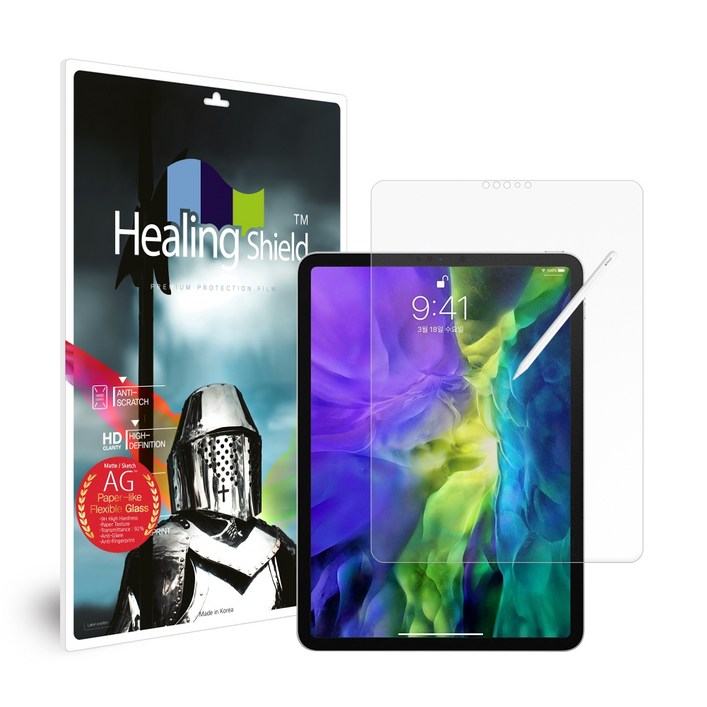 힐링쉴드 하이엔드 종이질감 강화유리 보호필름, 단일색상, 1개
