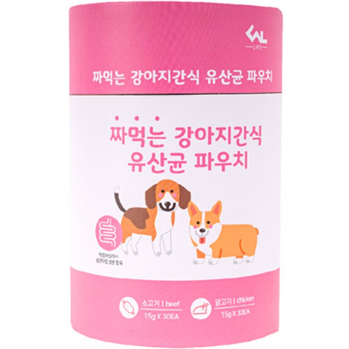 씨엔앨 라이프 짜먹는 강아지 간식 유산균 파우치 2종 세트