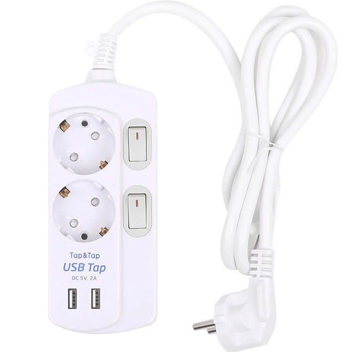 에코파워탭 탭앤탭 USB 개별 스위치 2구 멀티탭 에코파워탭 탭앤탭 USB 개별 스위치 2구 멀티탭