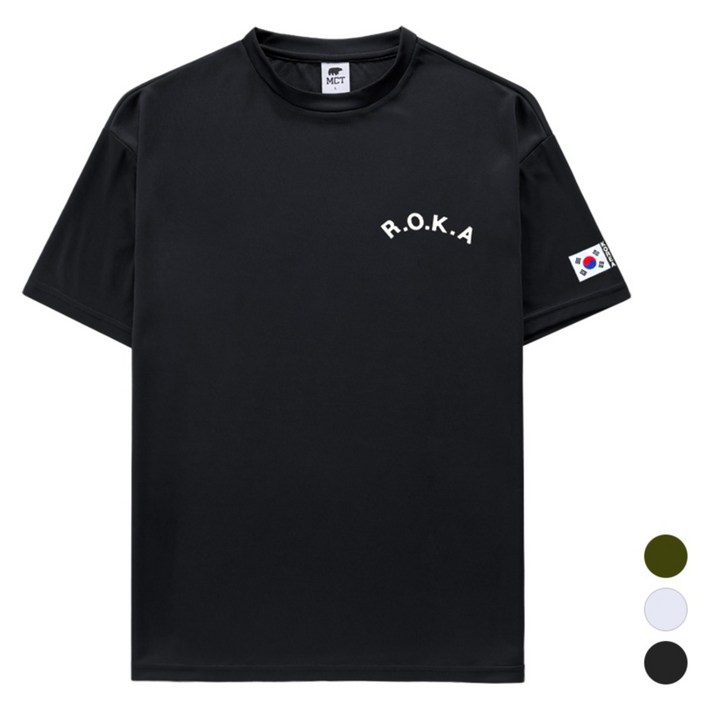 엠씨티 남녀공용 냉감 통기성 쿨 드라이 기능성 코리아아미 로카 반팔 티셔츠