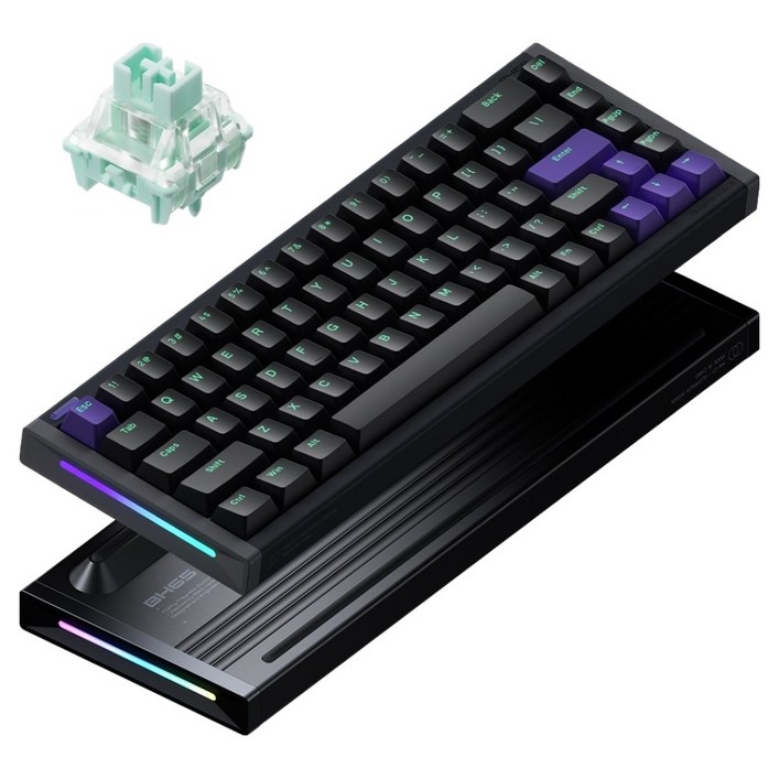 누피 래피드 트리거 게이밍 풀 알루미늄 유선 기계식 키보드, 마그네틱축자석축, BH65Jade Gaming, 다크매터