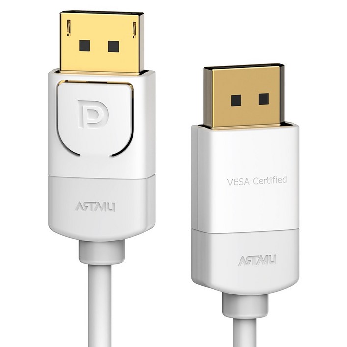아트뮤 VESA DP to DP 1.4 8K DisplayPort 케이블 버튼 화이트, 1개, 3m
