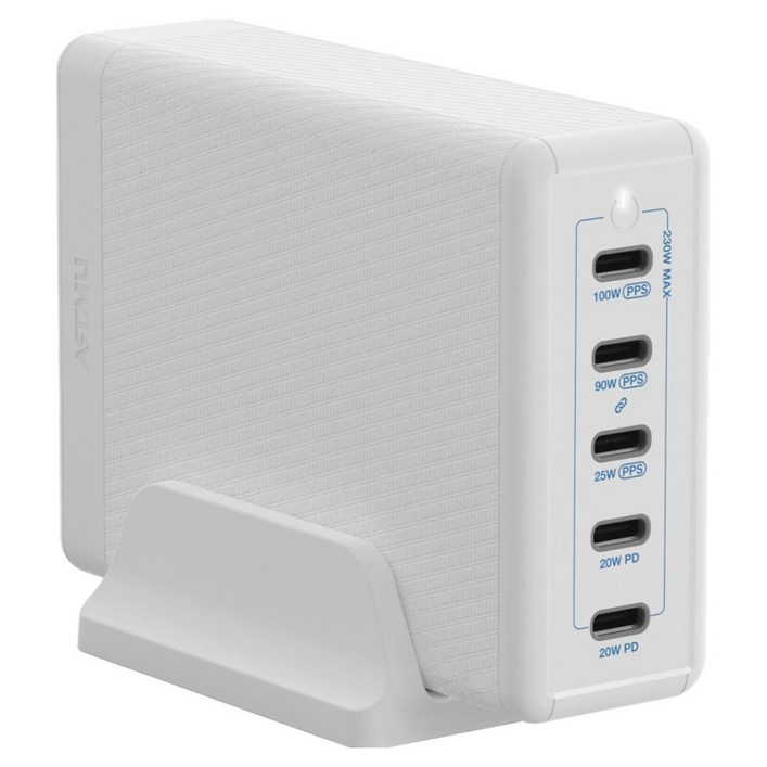 아트뮤 USB PD 230W PPS GaN 접지 멀티 초고속 충전기 GE610, 화이트, 1개