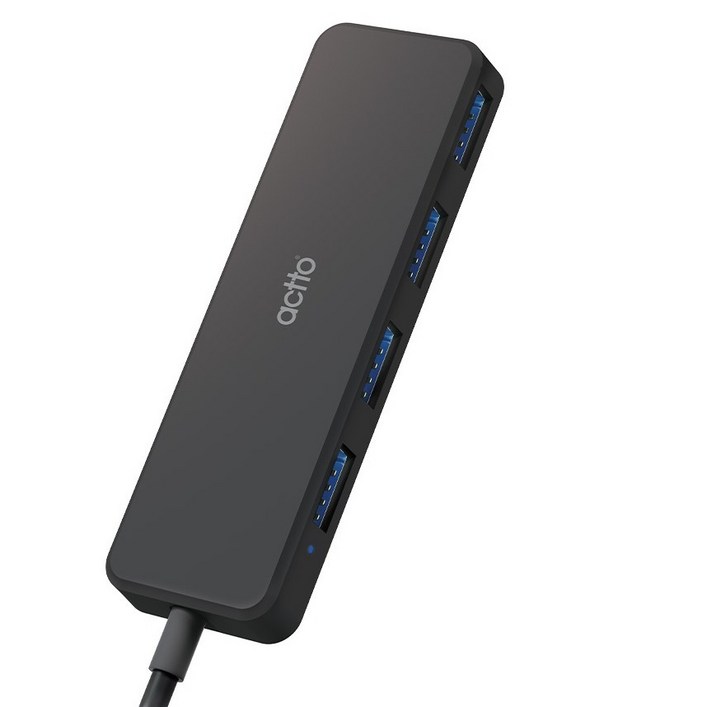 엑토 USB 3.2 Gen1 4포트 초고속 데스크탑 1m 멀티 허브 HUB60, 블랙, 1개
