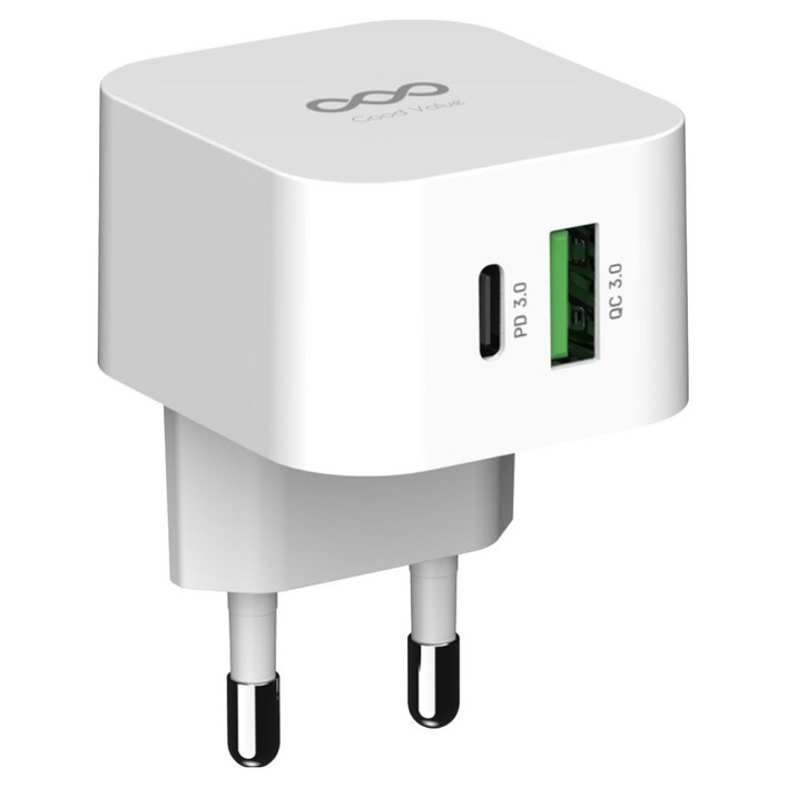 굿밸류 에어 PD 25W 2포트 초고속 멀티 충전기, 화이트, 1개