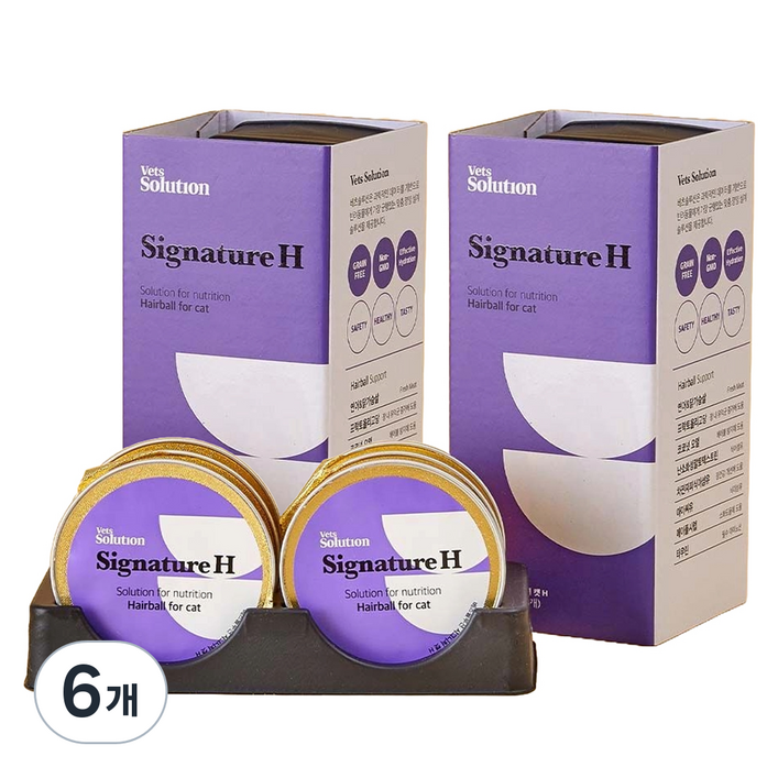 베츠솔루션 강아지 시그니처캔 H 헤어볼 for cat 6p, 헤어볼 12p, 180g, 6개