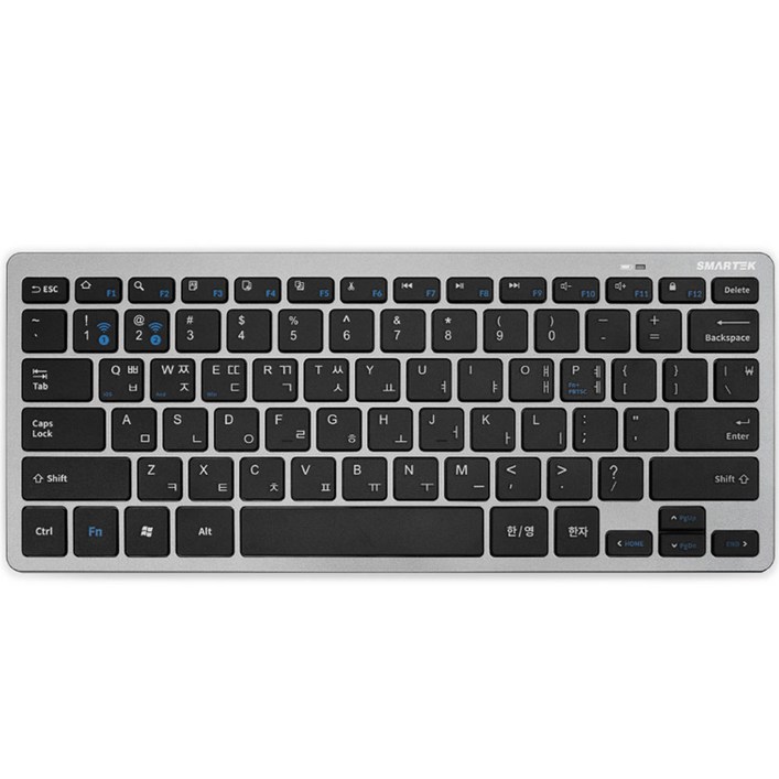 스마텍 멀티페어링 슬림 무선 블루투스 텐키리스 키보드, 블랙, STBK1000