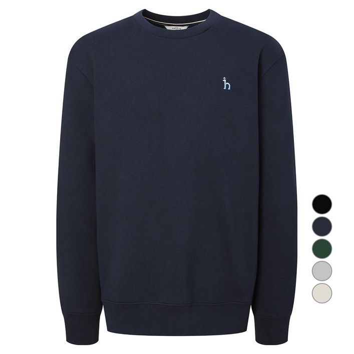 헤지스 남성용 솔리드 면 맨투맨