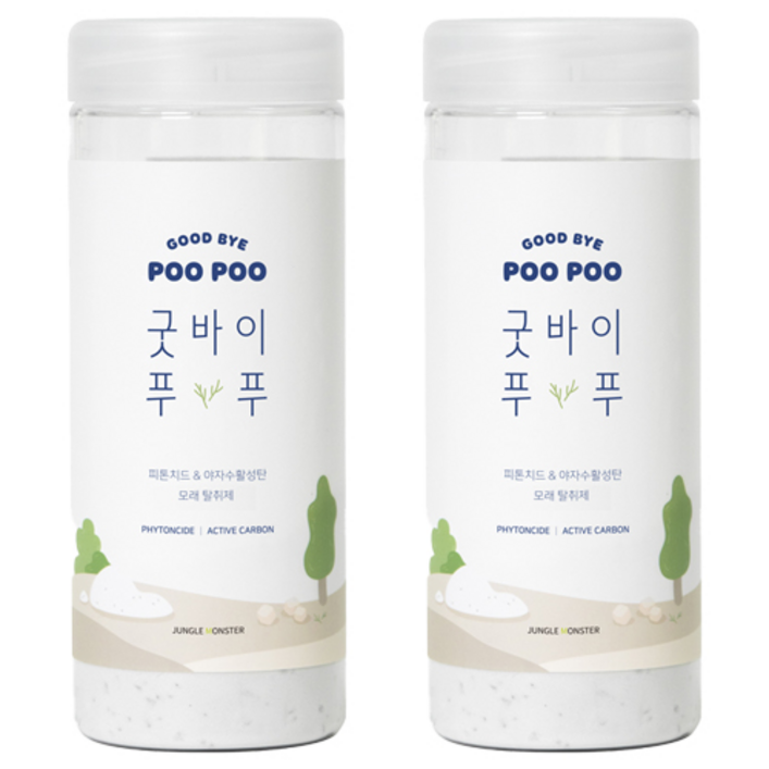 정글몬스터 고양이 굿바이 푸푸 피톤치드 모래 탈취제, 500g, 2개
