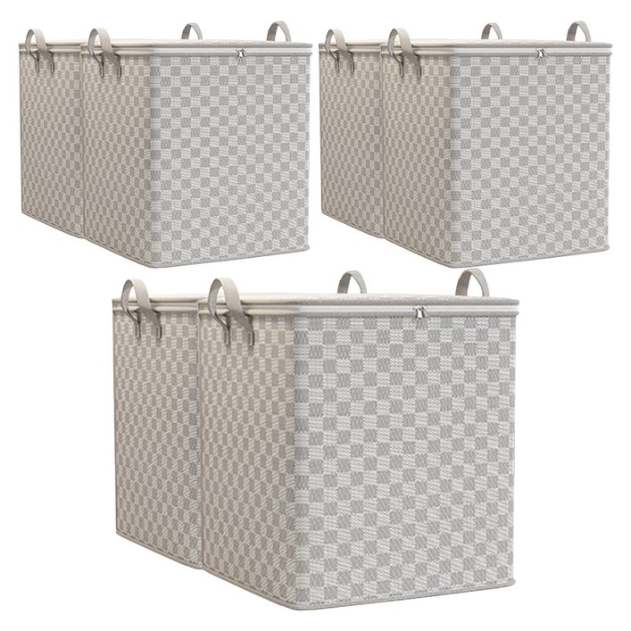 조이베리 대용량 이불 다용도 정리함, 체크그레이, 6개