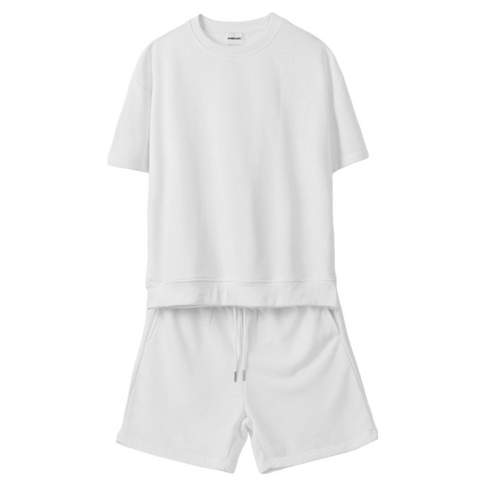 오버캐스트 남성용 반팔 크루넥 셋업