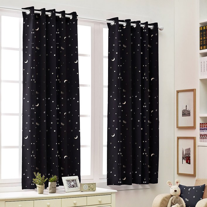 더자리 아일렛 트윙클 암막 커튼