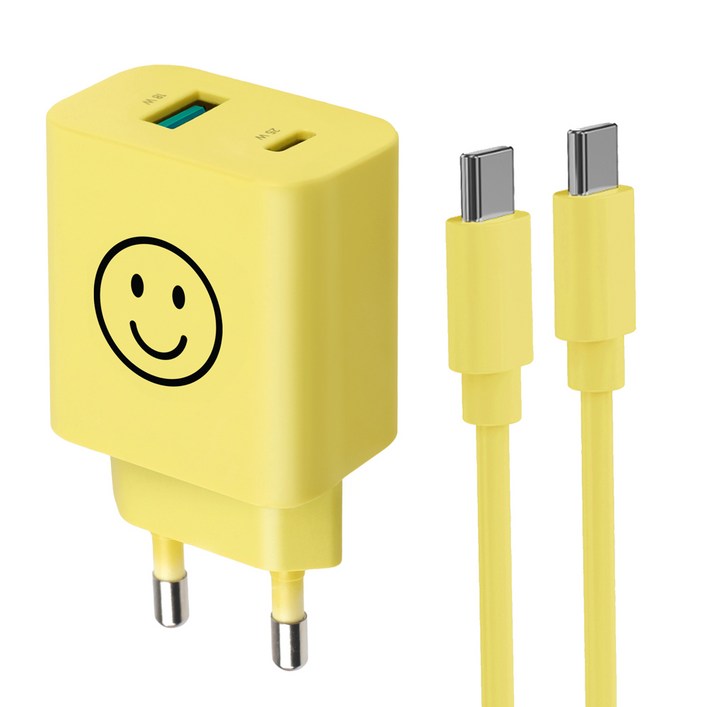 모잇 25W 2포트 PD 3.0 PPS 초고속충전기 + CtoC 케이블 1.3m