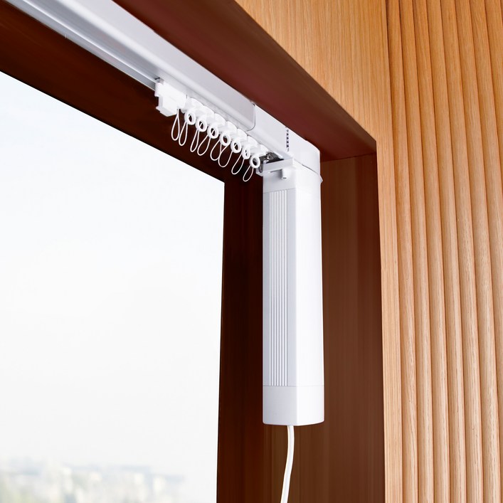 RAiTEC nuguna 스탠다드 스마트 전동커튼 레일세트 방문설치, 화이트리모컨