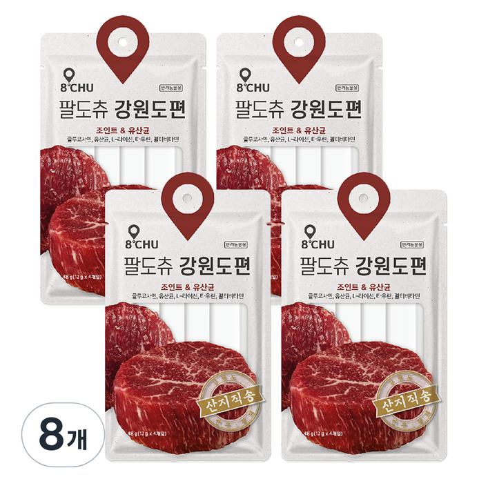 팔도츄 반려동물 강원도편 짜먹는 간식 4p, 한우 맛, 12g, 32개