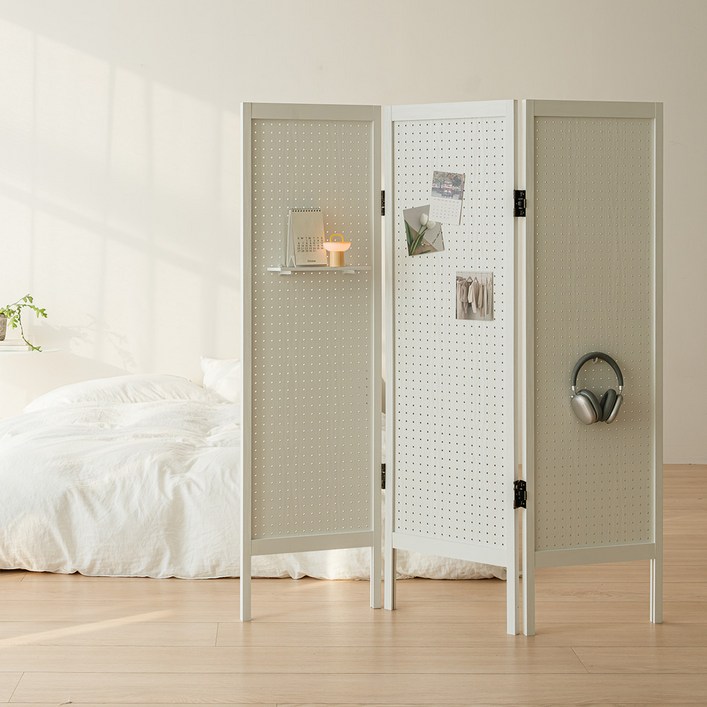 우드레이 바인 스탠드 타공파티션 3단 1500, 화이트