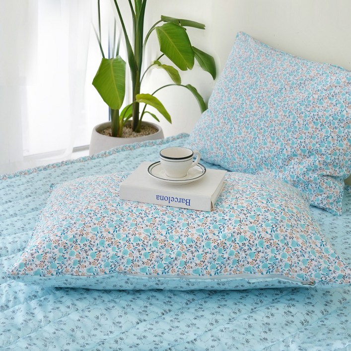 스코홈 샤샤의 정원 사계절 베개커버  베개솜 세트, 제이드, 1세트