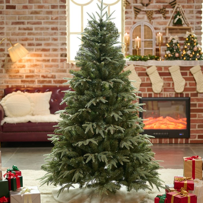 아웃팅 크리스마스 전나무 PE 프로즌 무장식트리, 그레이 던, 1.8m