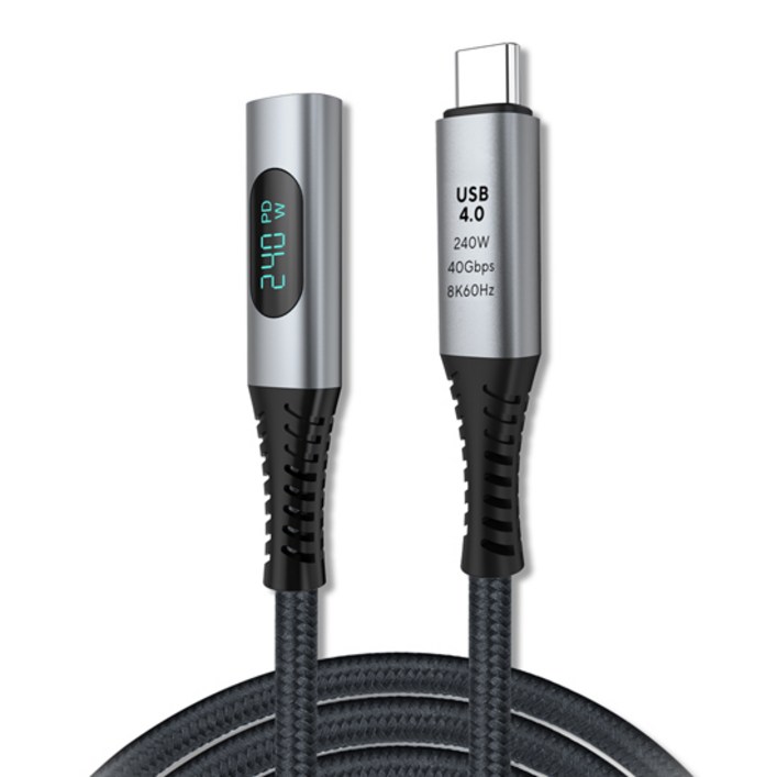 엠비에프 USB 4.0 C타입 M C타입 F 240W 40Gbps 연장 케이블 MBFU40MF03, 1개, 30cm