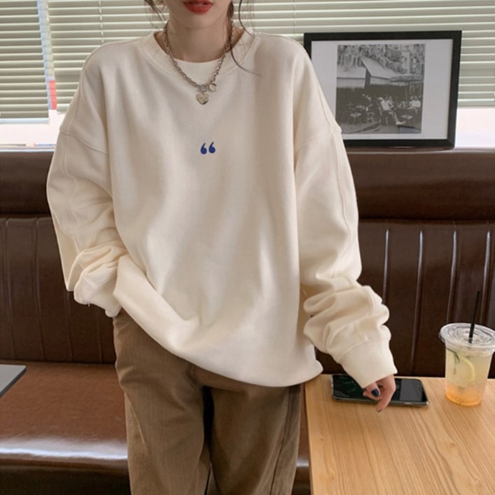 소니오 여성용 심플 캐주얼 맨투맨