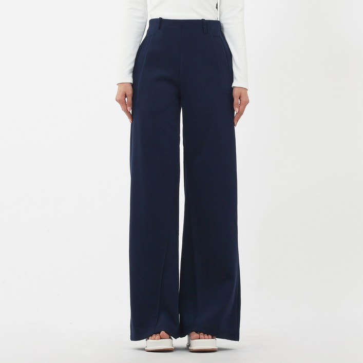 엘쏘 여성용 롱숏 기장 선택 캐주얼 쭈리 스트레이트 와이드 슬랙스