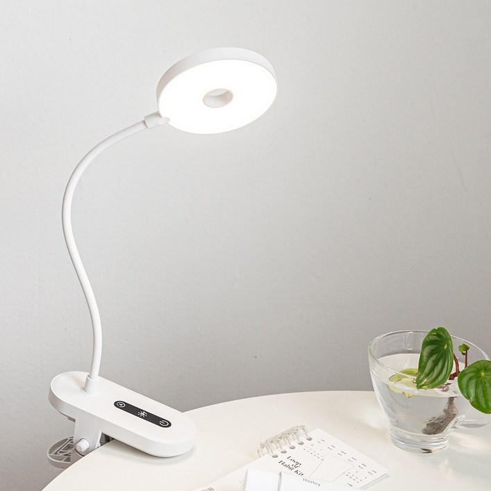 킨하우스 밝기조절 5색 온도 LED 집게 스탠드