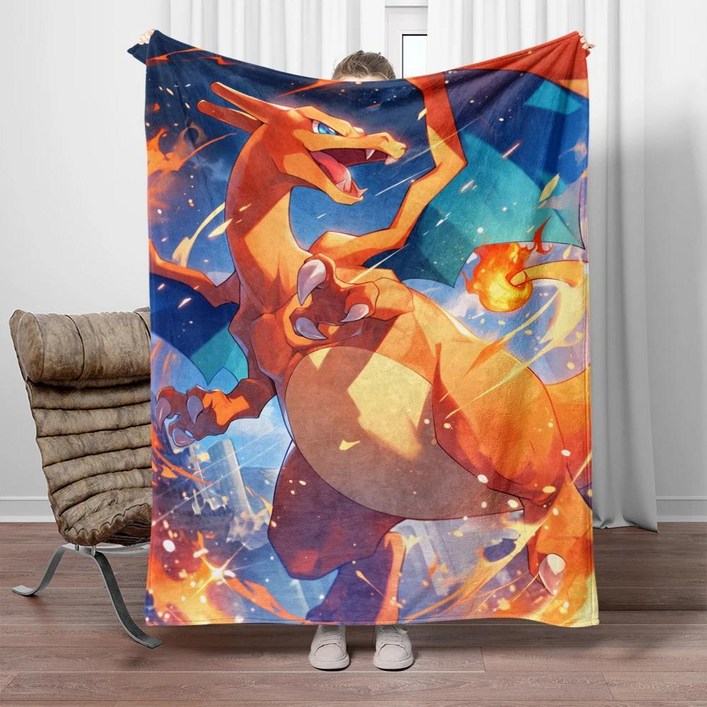 미니소 포켓몬 만화 프린트 플란넬 담요 소파 침실 침대 홈 오피스 낮잠 자동차 여행 캠핑 선물