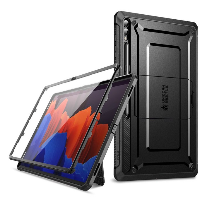 [Supcase] 갤럭시 탭S6 10.5 호환 케이스 탭블릿케이스 보호필름 스탠드, 블랙