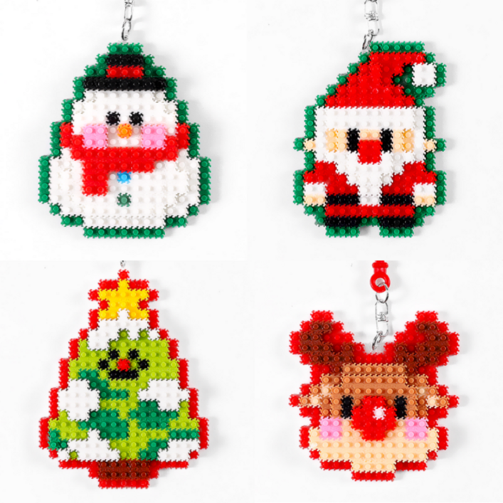 크리스마스 나노블럭 디폼블럭 6mm 키링 세트