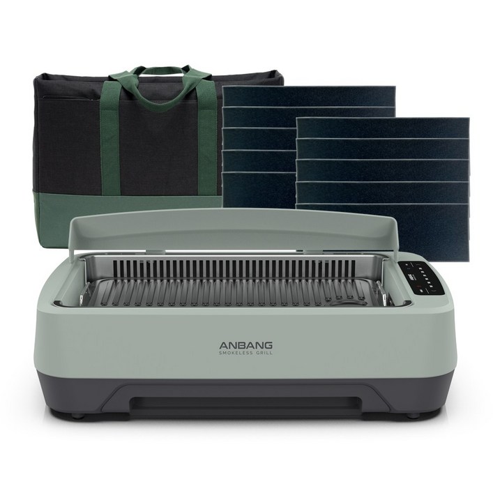 안방그릴 맥스 2026 최신 연기냄새기름잡는 하프돔 전기그릴 보관가방필터10개 포함 AB1201MF연기 안나는 바베큐 삼겹살 대형 그릴 시즌7, 단품
