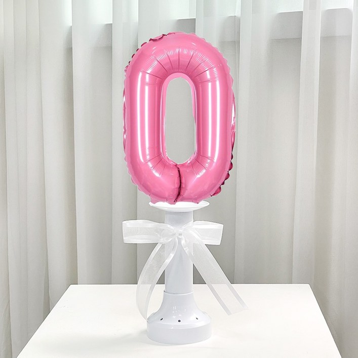 파티앤온 생일 기념일 호일 숫자 스탠딩 풍선, 핑크 파티앤온 생일 기념일 호일 숫자 스탠딩 풍선, 핑크