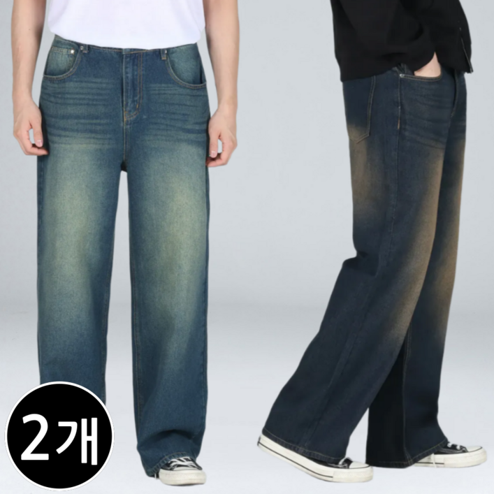 11 남자 청바지 빅사이즈 세미 와이드 데님 팬츠 64772