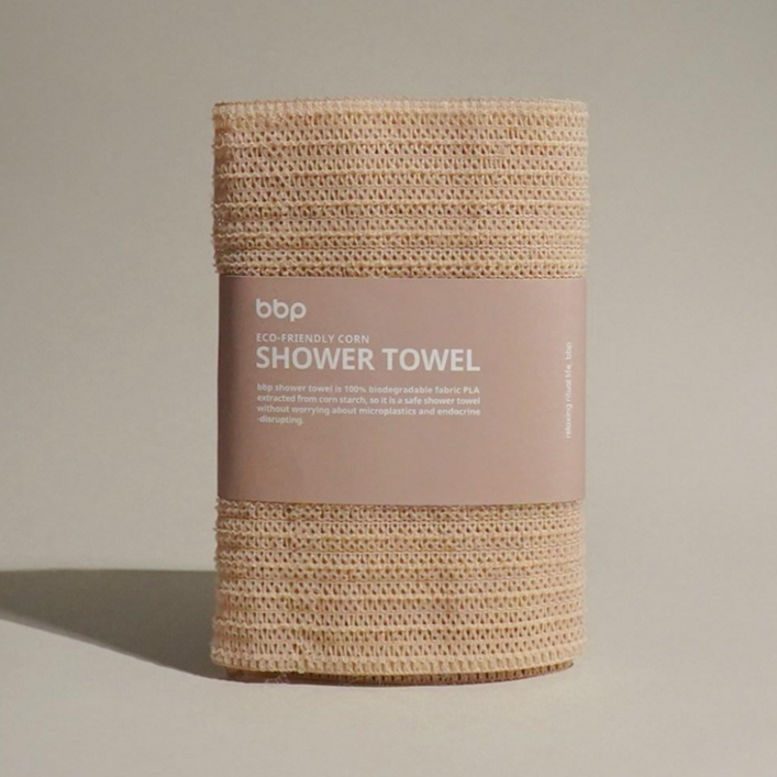 BBP 에코-프렌들리 옥수수 친환경 소재 샤워 타올, 단일색상, 1개입, 1개
