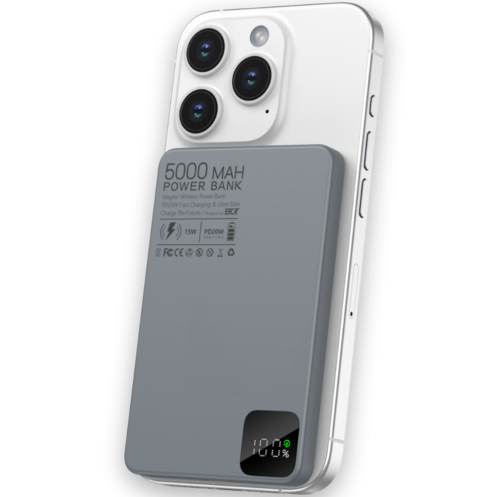 이팟 맥세이프 초슬림 미니 보조배터리 초경량 고속 무선충전 5000mAh C타입