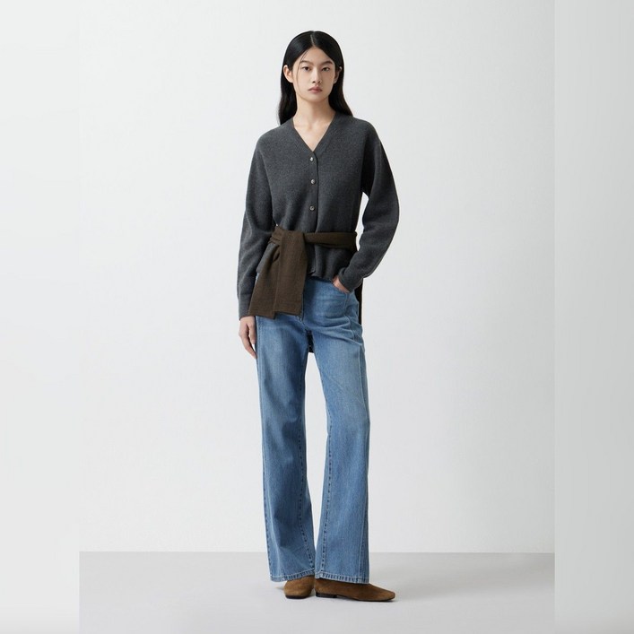 주크 절개 세미 부츠컷 데님 팬츠 Z254PSA404DH4985830