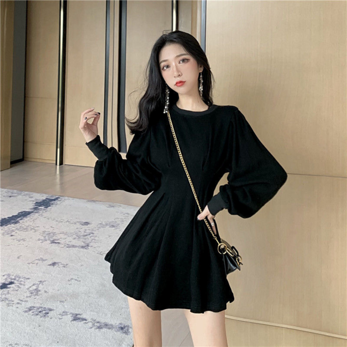 couchsurfing 여성 긴소매 A라인 미니원피스