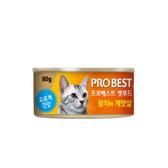 프로베스트 캣푸드 80g 24개입 고양이캔, 참치와 게맛살