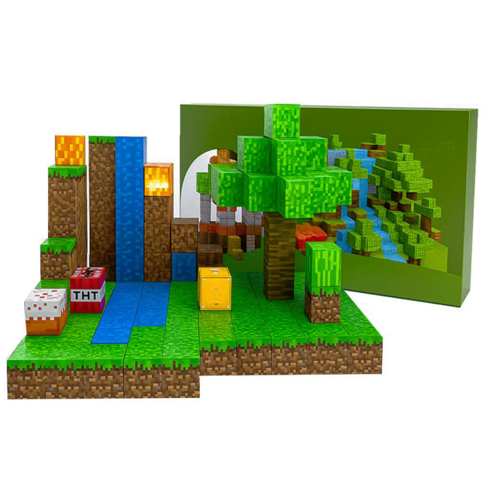 마크 게임 랜덤세트 자석블럭 마그네틱 장난감 큐브 블럭 교구 피규어 세트, 1세트, 128피스 랜덤